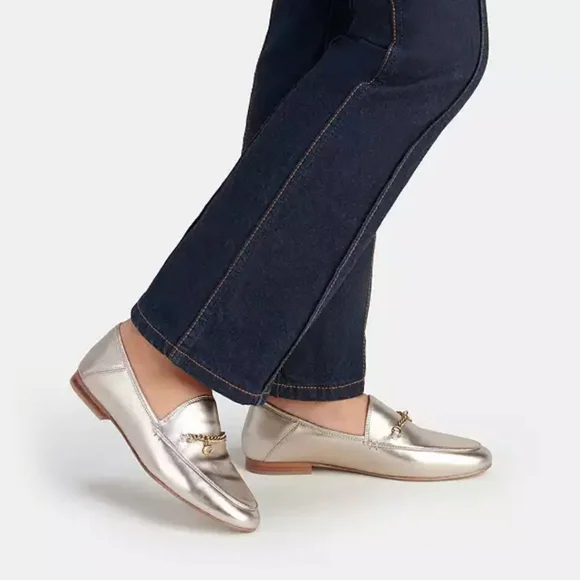 COACH | BNIB Metallic Gold Leather Hanna Loafer (Size 9.5) - Picture 3 of 13